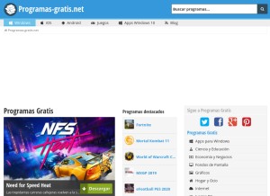 How programas-gratis.net looks like on a tablet such as an iPad.