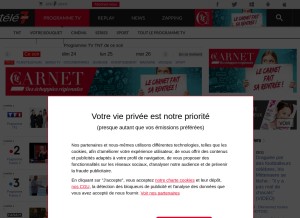 How programme-television.org looks like on a tablet such as an iPad.