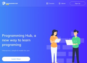 How programminghub.io looks like on a tablet such as an iPad.