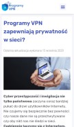 How programyvpn.pl looks like on a mobile device such as an iPhone.