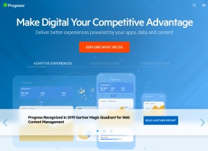 How progress.com looks like on a tablet such as an iPad.