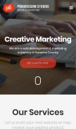 How progressionstudios.com looks like on a mobile device such as an iPhone.
