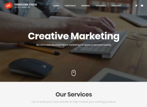 How progressionstudios.com looks like on a tablet such as an iPad.