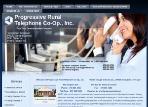 How progressivetel.com looks like on a tablet such as an iPad.