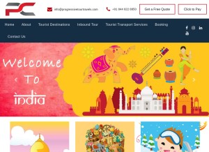 How progressivetourtravels.com looks like on a tablet such as an iPad.