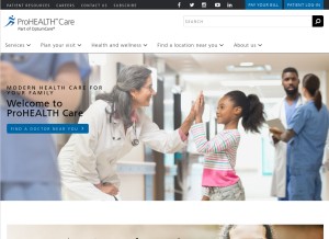 How prohealthcare.com looks like on a tablet such as an iPad.