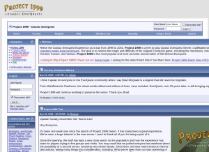 How project1999.com looks like on a tablet such as an iPad.