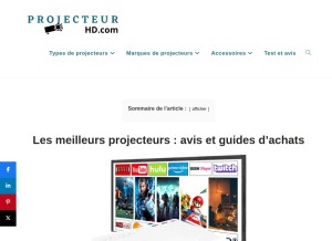 How projecteurhd.com looks like on a tablet such as an iPad.