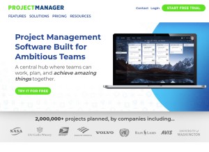 How projectmanager.com looks like on a tablet such as an iPad.