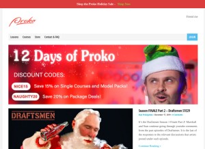 How proko.com looks like on a tablet such as an iPad.