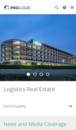 How prologis.com looks like on a mobile device such as an iPhone.
