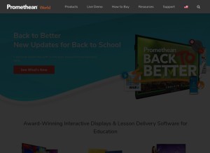 How prometheanworld.com looks like on a tablet such as an iPad.