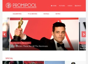 How promipool.com looks like on a tablet such as an iPad.