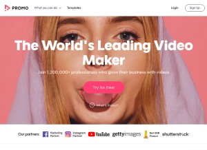 How promo.com looks like on a tablet such as an iPad.