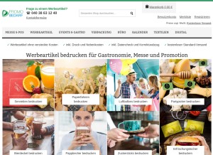 How promobedarf.de looks like on a tablet such as an iPad.