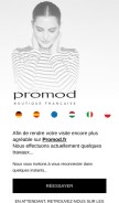 How promod.fr looks like on a mobile device such as an iPhone.