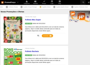 How promopreco.pt looks like on a tablet such as an iPad.
