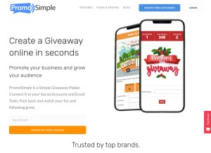 How promosimple.com looks like on a tablet such as an iPad.
