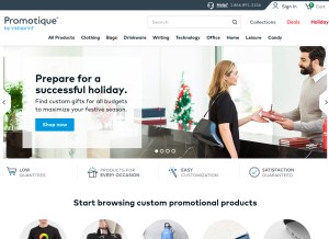 How promotique.com looks like on a tablet such as an iPad.