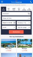 How promovacances.com looks like on a mobile device such as an iPhone.