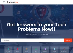 How prompthelp.us looks like on a tablet such as an iPad.
