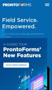 How prontoforms.com looks like on a mobile device such as an iPhone.