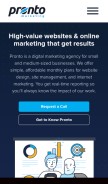 How prontomarketing.com looks like on a mobile device such as an iPhone.