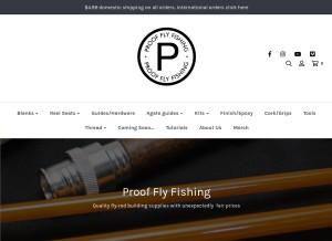 How proofflyfishing.com looks like on a tablet such as an iPad.