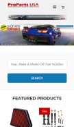 How propartsusa.com looks like on a mobile device such as an iPhone.