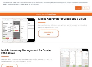 How propelapps.com looks like on a tablet such as an iPad.