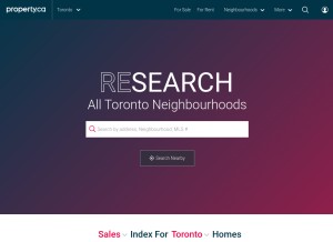 How property.ca looks like on a tablet such as an iPad.
