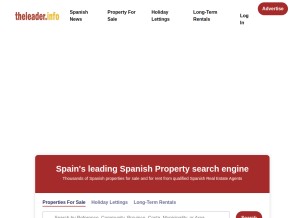 How property.theleader.info looks like on a tablet such as an iPad.