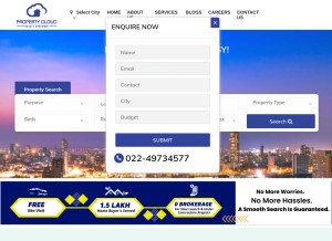 How propertycloud.in looks like on a tablet such as an iPad.