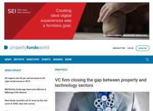 How propertyfundsworld.com looks like on a tablet such as an iPad.