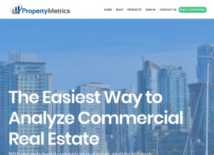 How propertymetrics.com looks like on a tablet such as an iPad.