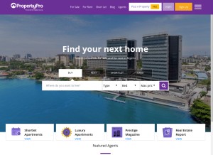 How propertypro.ng looks like on a tablet such as an iPad.