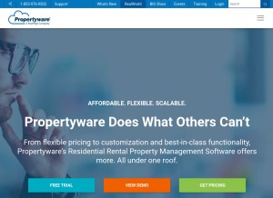 How propertyware.com looks like on a tablet such as an iPad.