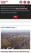 How propertyweek.com looks like on a mobile device such as an iPhone.