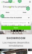 How propiedades.com looks like on a mobile device such as an iPhone.