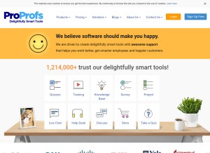 How proprofs.com looks like on a tablet such as an iPad.