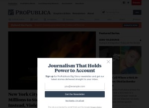How propublica.org looks like on a tablet such as an iPad.