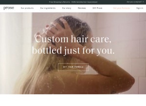 How prose.com looks like on a tablet such as an iPad.