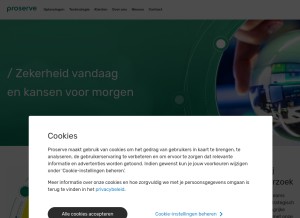 How proserve.nl looks like on a tablet such as an iPad.