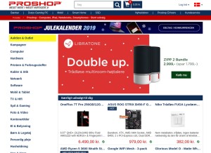 How proshop.com looks like on a tablet such as an iPad.