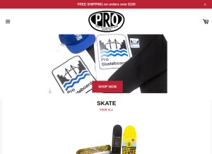 How proskates.com looks like on a tablet such as an iPad.