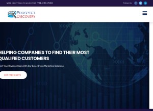 How prospectdiscovery.com looks like on a tablet such as an iPad.
