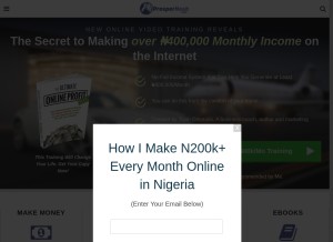 How prospernoah.com looks like on a tablet such as an iPad.