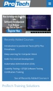 How protechtraining.com looks like on a mobile device such as an iPhone.