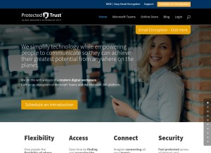 How protectedtrust.com looks like on a tablet such as an iPad.