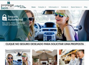 How protegebem.com looks like on a tablet such as an iPad.